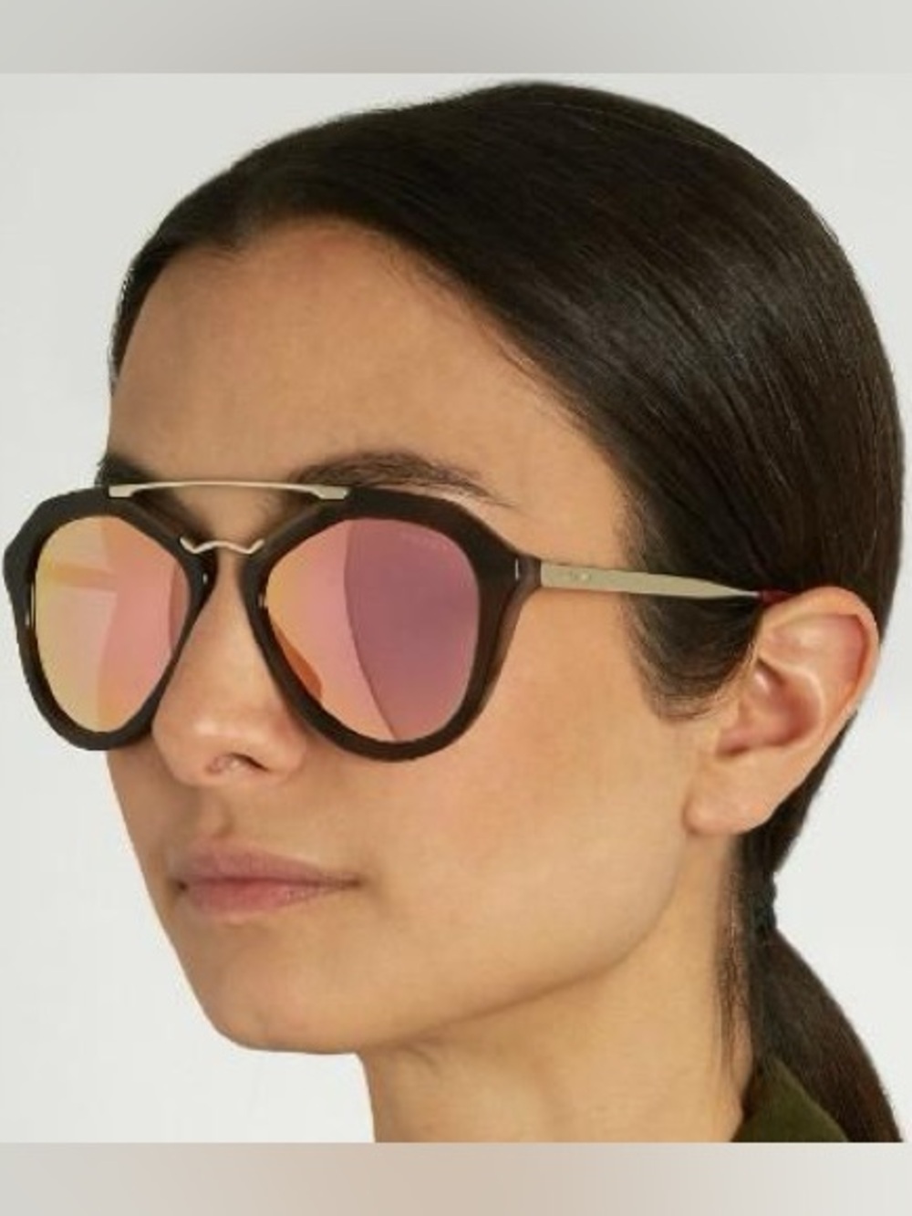 PRADA Cinema 12QS sunglasses. Pink Mirrored